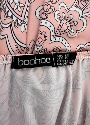 Сукня з поясом на бретелях з принтом boohoo6 фото