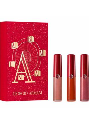 Подарунковий набір рідкої матової помади giorgio armani mini lip maestro