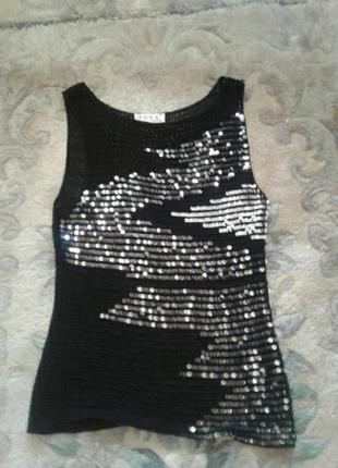 Майка топ  сетка шелк вискоза паетки