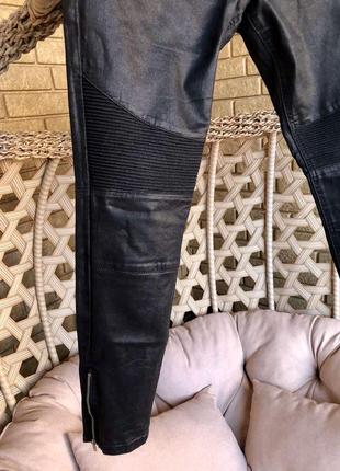 Чорні джинси з напиленням / пропитані чорні джинси під шкіру3 фото