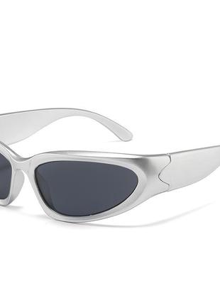 Сонцезахисні окуляри, стильні окуляри, сріблясті окуляри, окуляри для спорту, гірські окуляри4 фото
