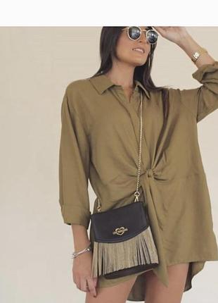 Подовжена сорочка-туніка з вузлом zara