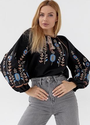 Хлопковая вышиванка прямого кроя