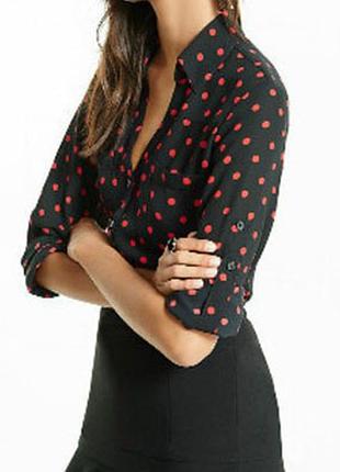 Чёрная  блузка в горошек ellen amber