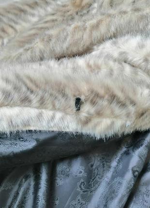 Шуба эко мех принт рысь лео леопард камышовый кот длина ниже колена шубка плюшевая с поясом шуба еко8 фото