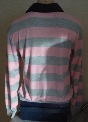 ✨✨cracow стильный мужской реглан в полоску трикотажный имитация рубашки 48/50✨✨4 фото