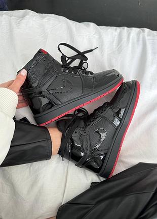 Кросівки nike air jordan 1 retro high “patent black / red”