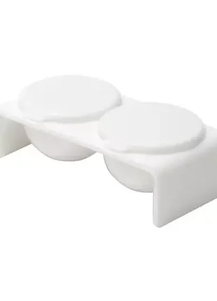 Емкость двойная с крышкой пластиковая белая