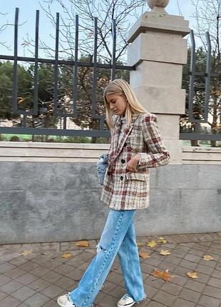 Zara твідовий піджак жакет блейзер