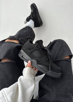 Кроссовки nike air jordan 4 retro “black cat” premium