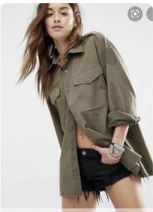 Рубашка на кнопках хакі