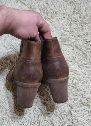 Кожаные ботинки фирмы clarks carleta размер 41.полусапожки, ботинки4 фото