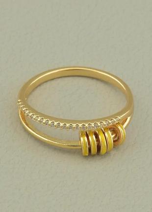 Позолочена каблучка тренд медичне золото подарунок позолоченное кольцо тренд медзолото подарок1 фото