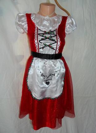 Карнавальне плаття, костюм червоної шапочки на 11-12 років2 фото