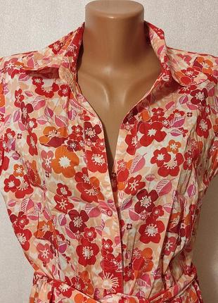 Тоненькое летнее платье халат на кнопочках с цветочным принтом2 фото