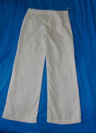 Летние женские белые льняные брюки р.122 фото