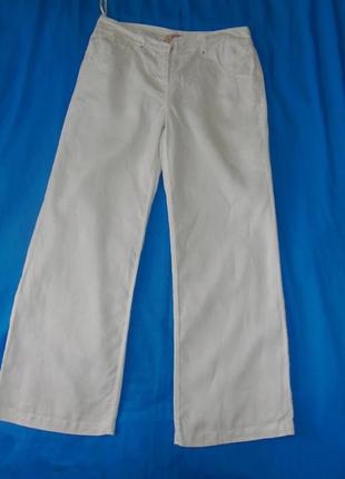 Літні жіночі білі лляні штани р.121 фото