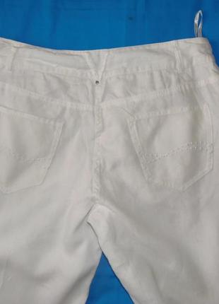 Літні жіночі білі лляні штани р.124 фото