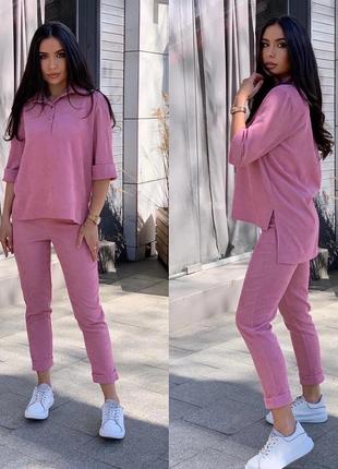 Костюм жіночий. кольори: молоко; чорний; олива; рожевий; беж