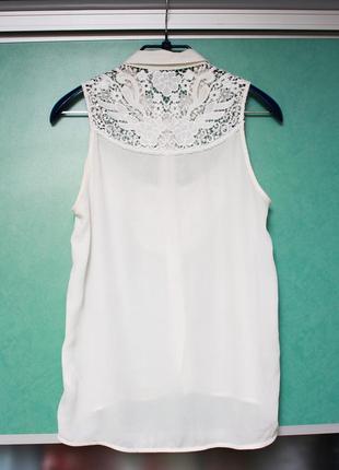 Блуза біла з мереживом h&m2 фото