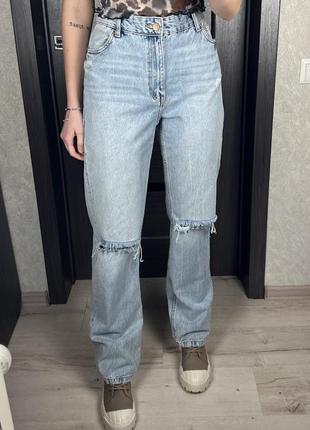 Прямые широкие джинсы bershka