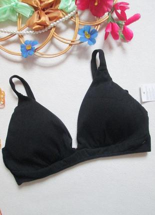 Шикарный чёрный верх лиф от купальника в мелкий рубчик f&f 🍒🌺🍒