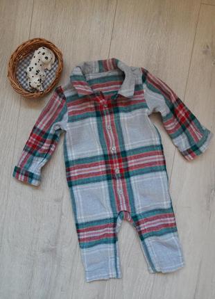 Marks&spencer чоловічок бодій фланелевий фланель 3-6 міс одяг для немовлят