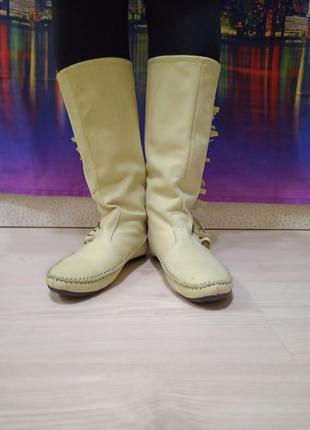 Bella donna мокасини макасини чоботи хіпі з натуральної шкіри балетки салатові шкіряні ковбойські3 фото