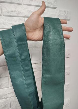 Ousoleil пояс широкий кожаный женский морская волна / зеленый / бирюзовый