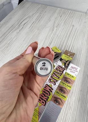 Восковий олівець + пудра для брів benefit pencil & powder for brows warm golden blonde 2 - карандаш и пудра для брів3 фото