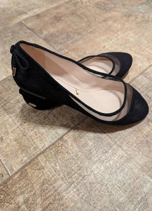 Zara, туфлі-човники, жіночі чорні, замш2 фото