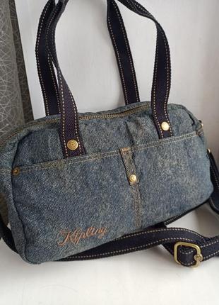 Kipling стильна зручна сумка джинсова кросбоді1 фото