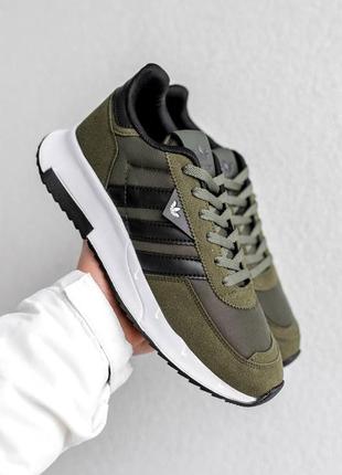 Чоловічі демісезонні кросівки adidas green khaki зелені хакі / адідас