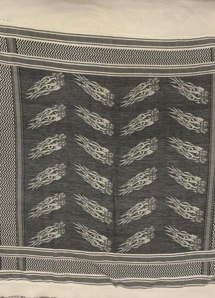 Двухсторонний шарф платок арафатка цвет чёрно-белый5 фото