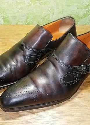 Santoni single monk straps туфлі італія. як нові! uk 10