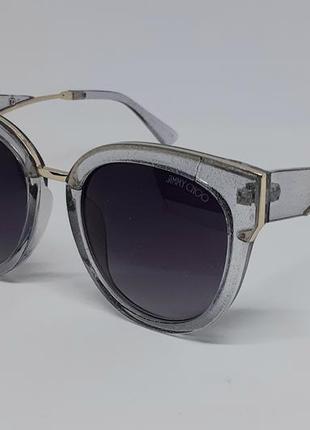 Женские в стиле jimmy choo солнцезащитные очки серые в прозрачной оправе