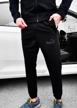Чоловічий спортивний костюм puma чорний2 фото