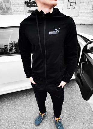 Чоловічий спортивний костюм puma чорний1 фото