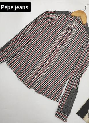 Сорочка жіноча в клітинку з стьобаними вставками котон від бренду pepe jeans xs