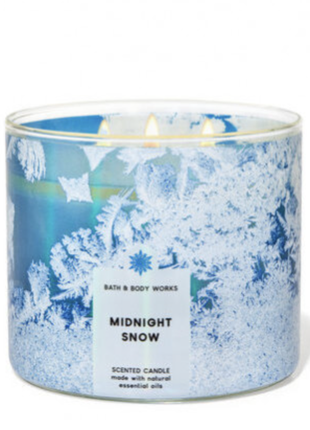 Свеча на 3 фитиля bath and body works midnight snow1 фото