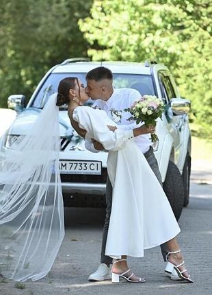 Топ🔝💥 весільне біле плаття, сукня на розпис, весiлля, загс, вiнчання, біле вечірнє...