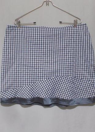 Дизайнерская юбка трапеция клетчатая 'anja gockel' 56р1 фото