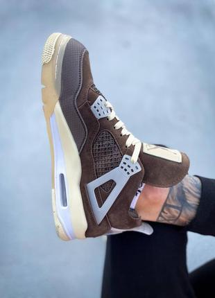 Кросівки nike air jordan 4 mid off white "brown"5 фото