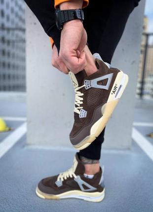 Кросівки nike air jordan 4 mid off white "brown"2 фото