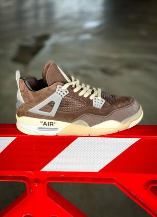 Кросівки nike air jordan 4 mid off white "brown"6 фото