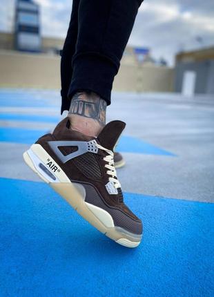 Кросівки nike air jordan 4 mid off white "brown"