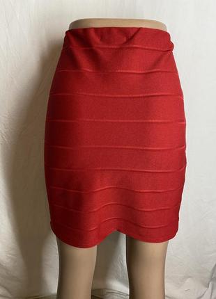 Фирменная красивая красная юбка 12 размера7 фото