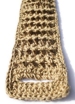 Мочалка 65х9 для спины массажная из джута с рельефными полосами