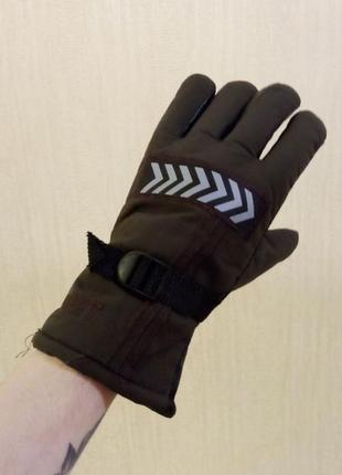 Рукавиці перчатки утеплені зі світловідрадним значком.7 фото