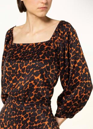 Whistles блуза принт леопард анималистический квадратный вырез свободный крой вискоза купро1 фото